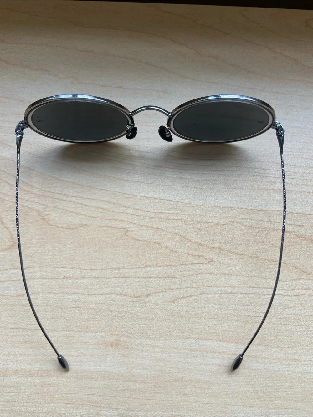 GIORGIO ARMANI Vtg Sunglasses Made In Italy Round Circle Cable Silver